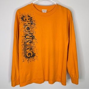 BROWNING Hunter Orange Long Sleeve Graphic Cotton T-Shirt Youth XL